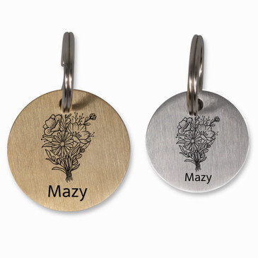 Brass and stainless steel pet tags